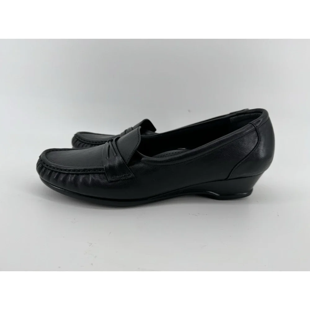 SAS Shoes Women's 11.5 Black Easier Leather Loafers Comfort Shoes Slip On